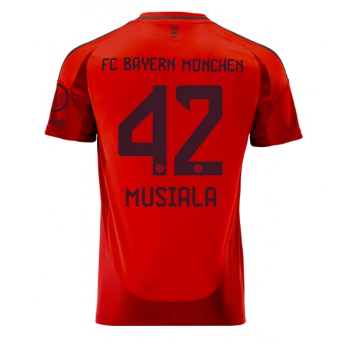 Moški Nogometni dresi Bayern Munich Jamal Musiala #42 Domači 2024-25 Kratek Rokav